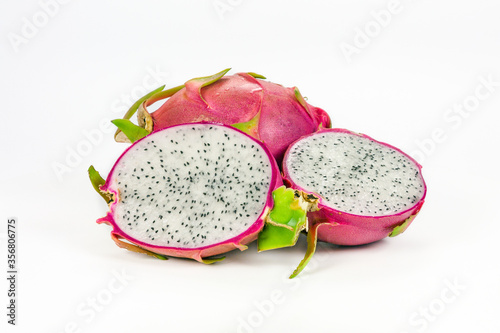 Dragon Fruit isolated against white background. Exotic fruit from Philippines