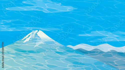 爽やかで美しい富士山の背景イラスト