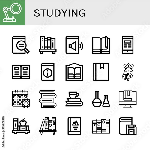 studying simple icons set
