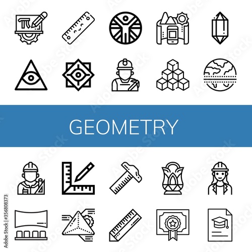 Set of geometry icons