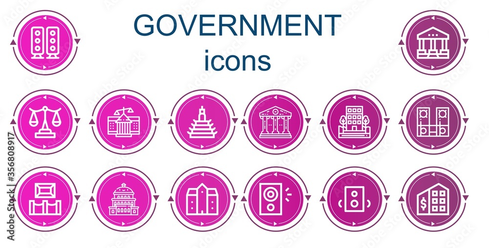 Editable 14 government icons for web and mobile Editable 14 government icons for web and mobile