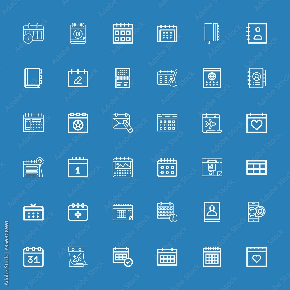 Editable 36 agenda icons for web and mobile Editable 36 agenda icons for web and mobile