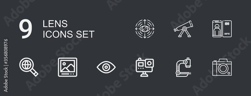 Editable 9 lens icons for web and mobile