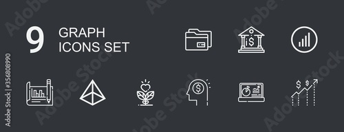 Editable 9 graph icons for web and mobile