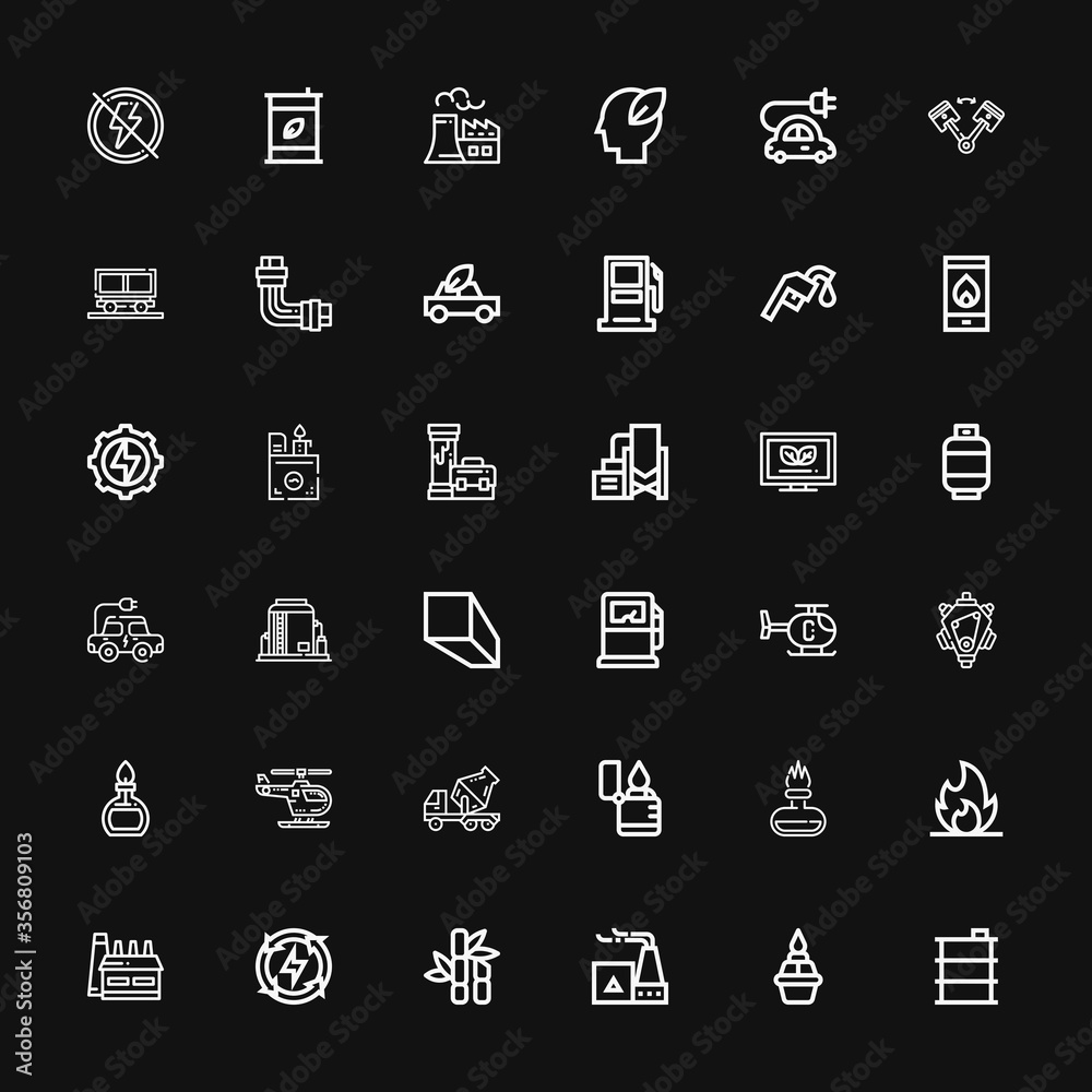 Editable 36 fuel icons for web and mobile