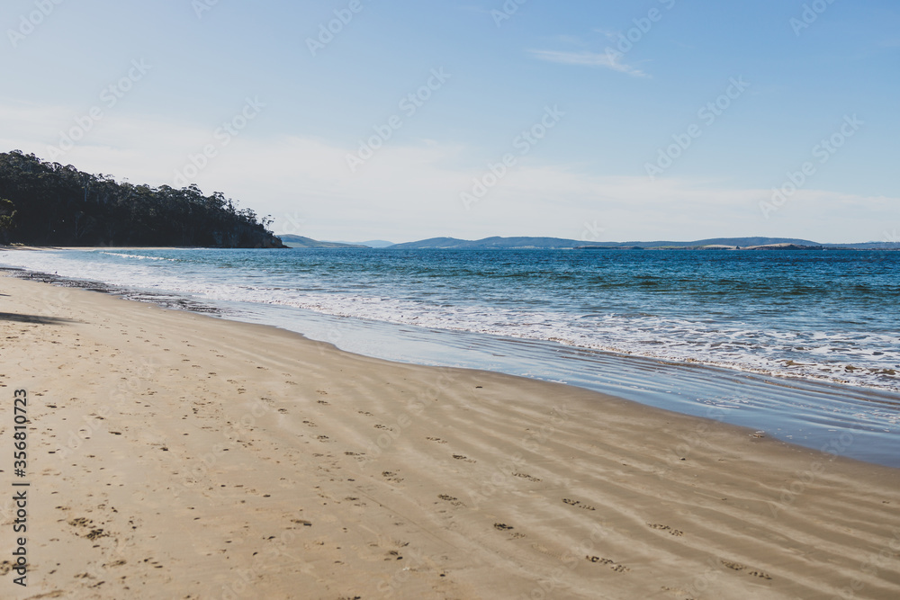 beautiful pristine Tasmanina beach on a winter morning beautiful pristine Tasmanina beach on a winter morning