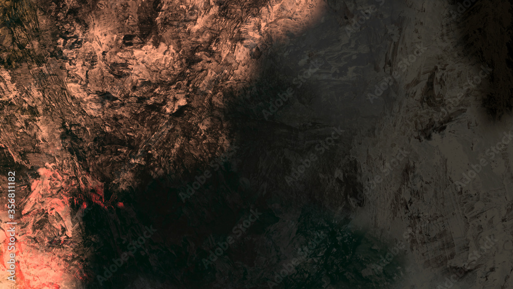 Abstract painting of geologic rock formation landscape illustration