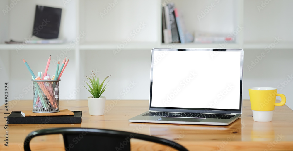 Mock up Copy Space Blank Screen Concept Business Working on Laptop. Mock up Copy Space Blank Screen Concept Business Working on Laptop.