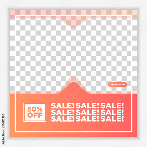 Modern and Unique Social Media Banner Template for Promotion and Digital Marketing. Promotional Square Web Banner for Social Media. Elegant and Simple Discount Promo Ads