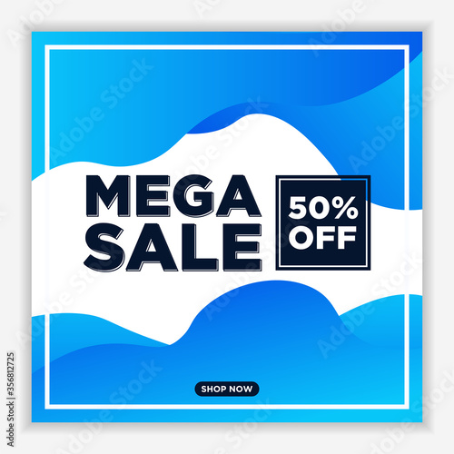 Modern and Unique Social Media Banner Template for Promotion and Digital Marketing. Promotional Square Web Banner for Social Media. Elegant and Simple Discount Promo Ads