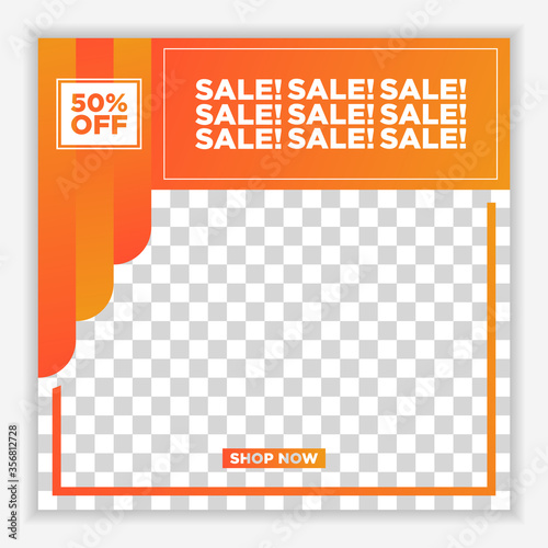 Modern and Unique Social Media Banner Template for Promotion and Digital Marketing. Promotional Square Web Banner for Social Media. Elegant and Simple Discount Promo Ads