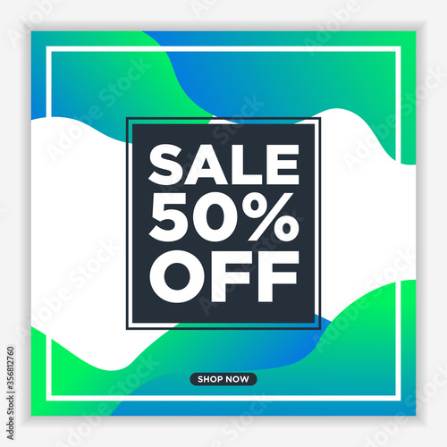 Modern and Unique Social Media Banner Template for Promotion and Digital Marketing. Promotional Square Web Banner for Social Media. Elegant and Simple Discount Promo Ads