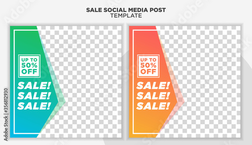 Modern and Unique Social Media Banner Template for Promotion and Digital Marketing. Promotional Square Web Banner for Social Media. Elegant and Simple Discount Promo Ads