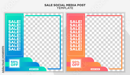 Modern and Unique Social Media Banner Template for Promotion and Digital Marketing. Promotional Square Web Banner for Social Media. Elegant and Simple Discount Promo Ads