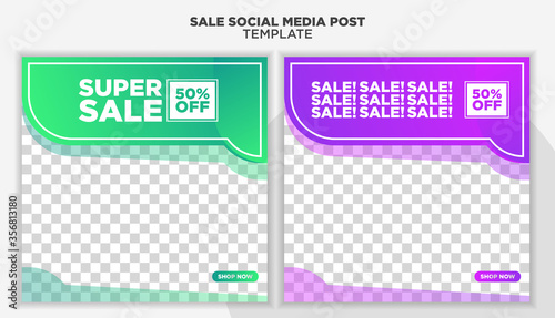 Modern and Unique Social Media Banner Template for Promotion and Digital Marketing. Promotional Square Web Banner for Social Media. Elegant and Simple Discount Promo Ads