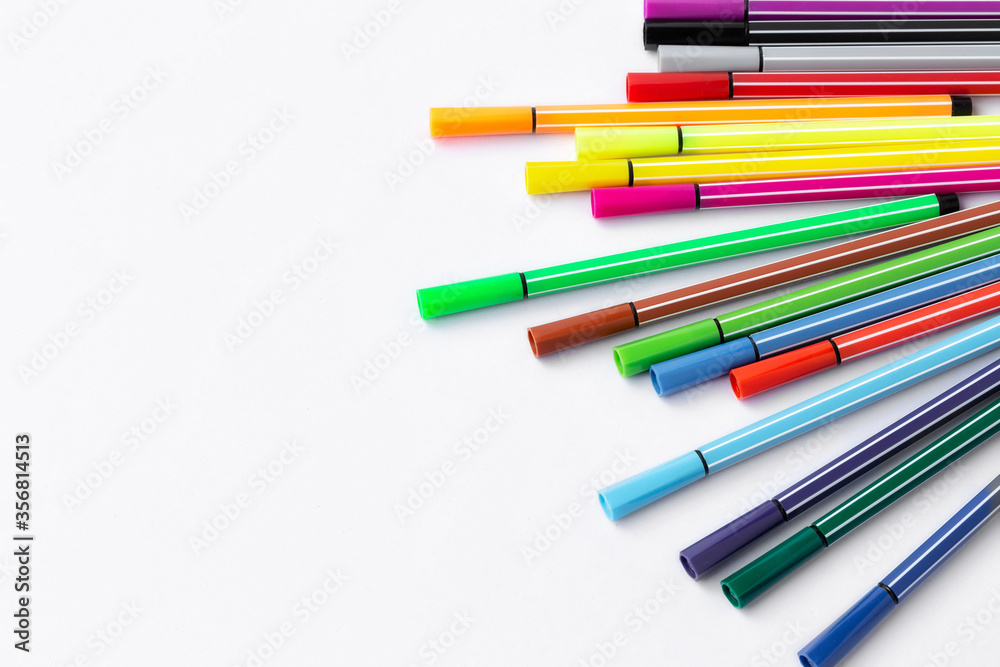 Color pen on white background Color pen on white background