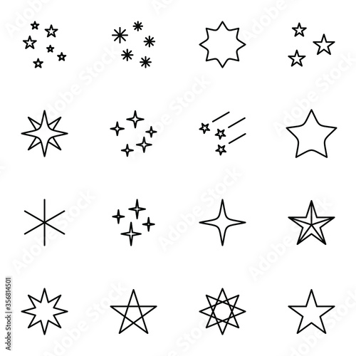 Stars and starlight icon set. Simple stars outline icon sign concept. vector illustration. 