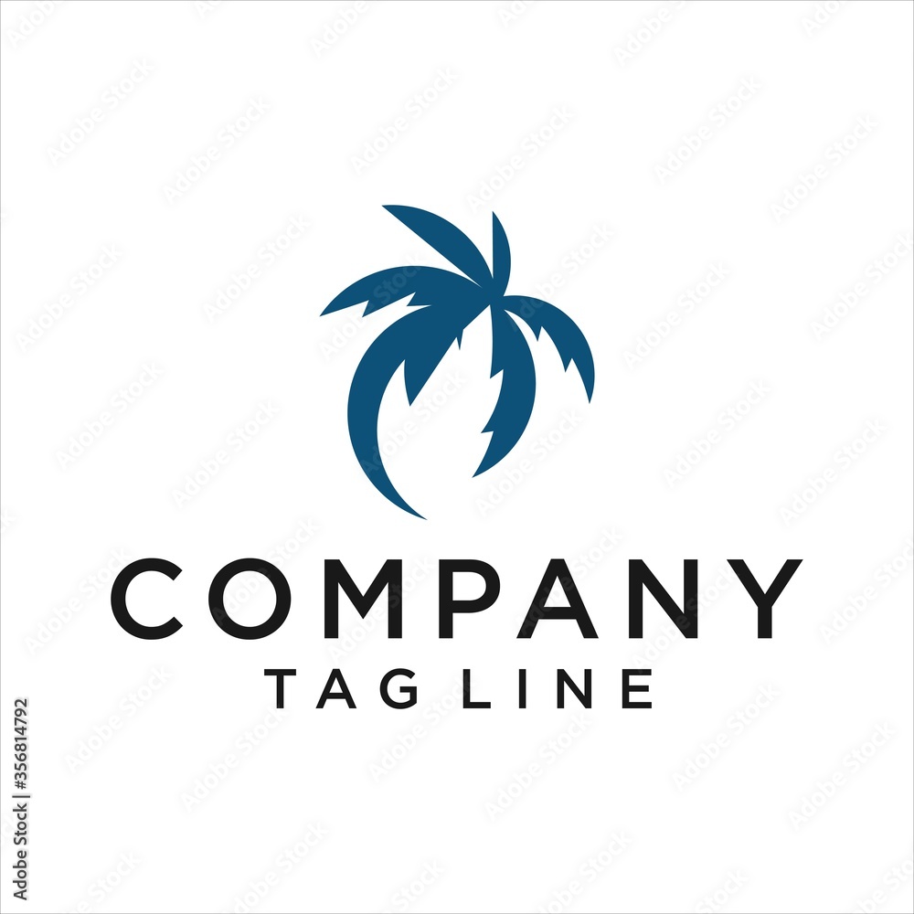 palm vector logo design graphic template