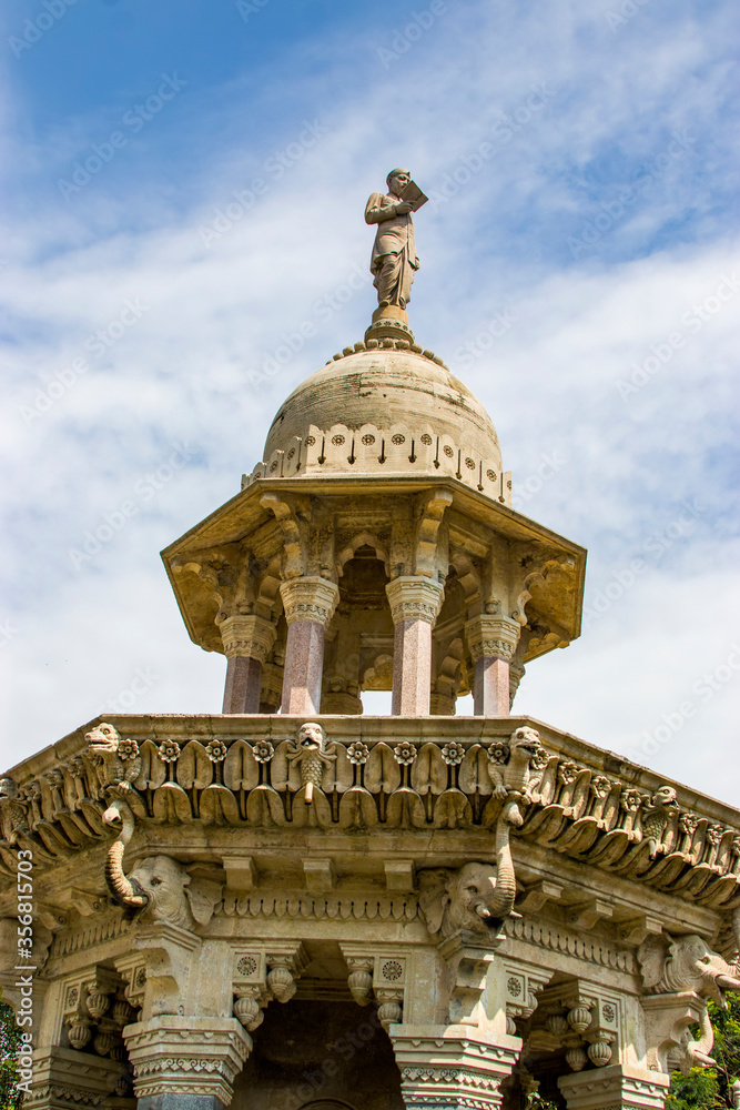 Mumbai India Nov 9th 2019: Mulji Jetha Fountain, an Indo-Saracenic monument, erected in 1894. The fountain is a memorial to Dharamsi Mulji, the only son of a  cotton-merchant