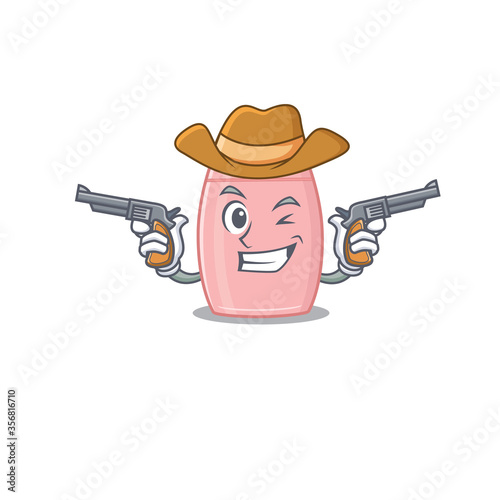 Cartoon character cowboy of baby cream with guns