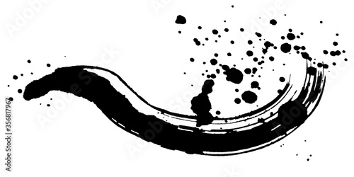 波　波しぶき　手書き　毛筆イラスト