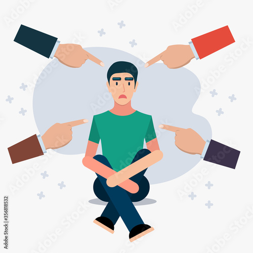 people pointing finger blaming man concept illustration vector