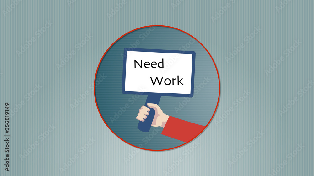 Help to find a job.. 2d illustration with hand holding sign board asking for job. Help to find a job.. 2d illustration with hand holding sign board asking for job.