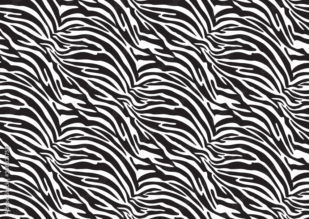 Zebra seamless pattern in abstract style on black background. Vector illustration. Camouflage. Zebra seamless pattern in abstract style on black background. Vector illustration. Camouflage.