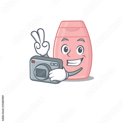 a professional photographer baby cream cartoon picture working with camera