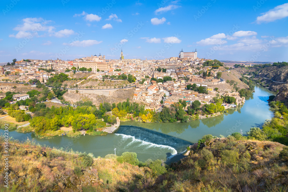 Panoramic view of Toledo city from Mirador del Valle viewpoint - Toledo, Spain