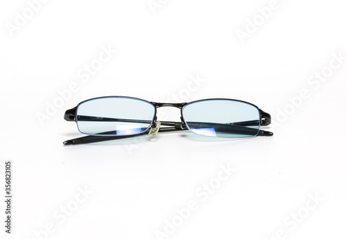 Glasses for look computer on white background.
