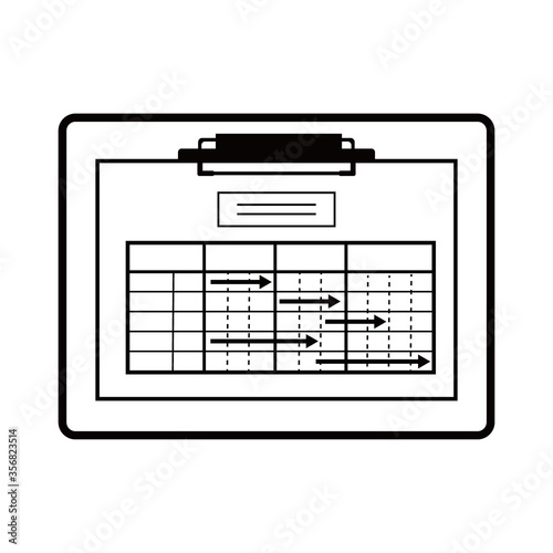 工程表 クリップボード 白黒線画