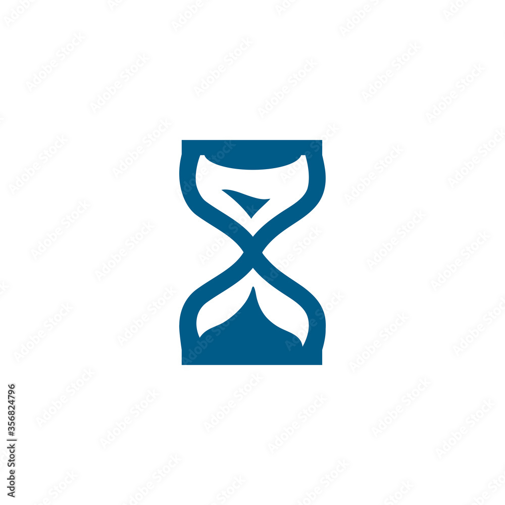 Hourglass Blue Icon On White Background. Blue Flat Style Vector Illustration Hourglass Blue Icon On White Background. Blue Flat Style Vector Illustration