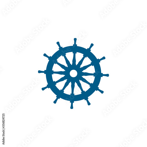 Helm Blue Icon On White Background. Blue Flat Style Vector Illustration