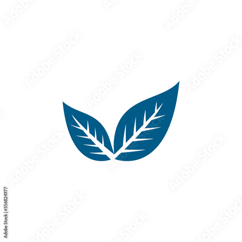 Leaf Blue Icon On White Background. Blue Flat Style Vector Illustration