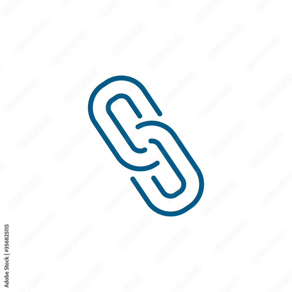 Link Line Blue Icon On White Background. Blue Flat Style Vector Illustration Link Line Blue Icon On White Background. Blue Flat Style Vector Illustration