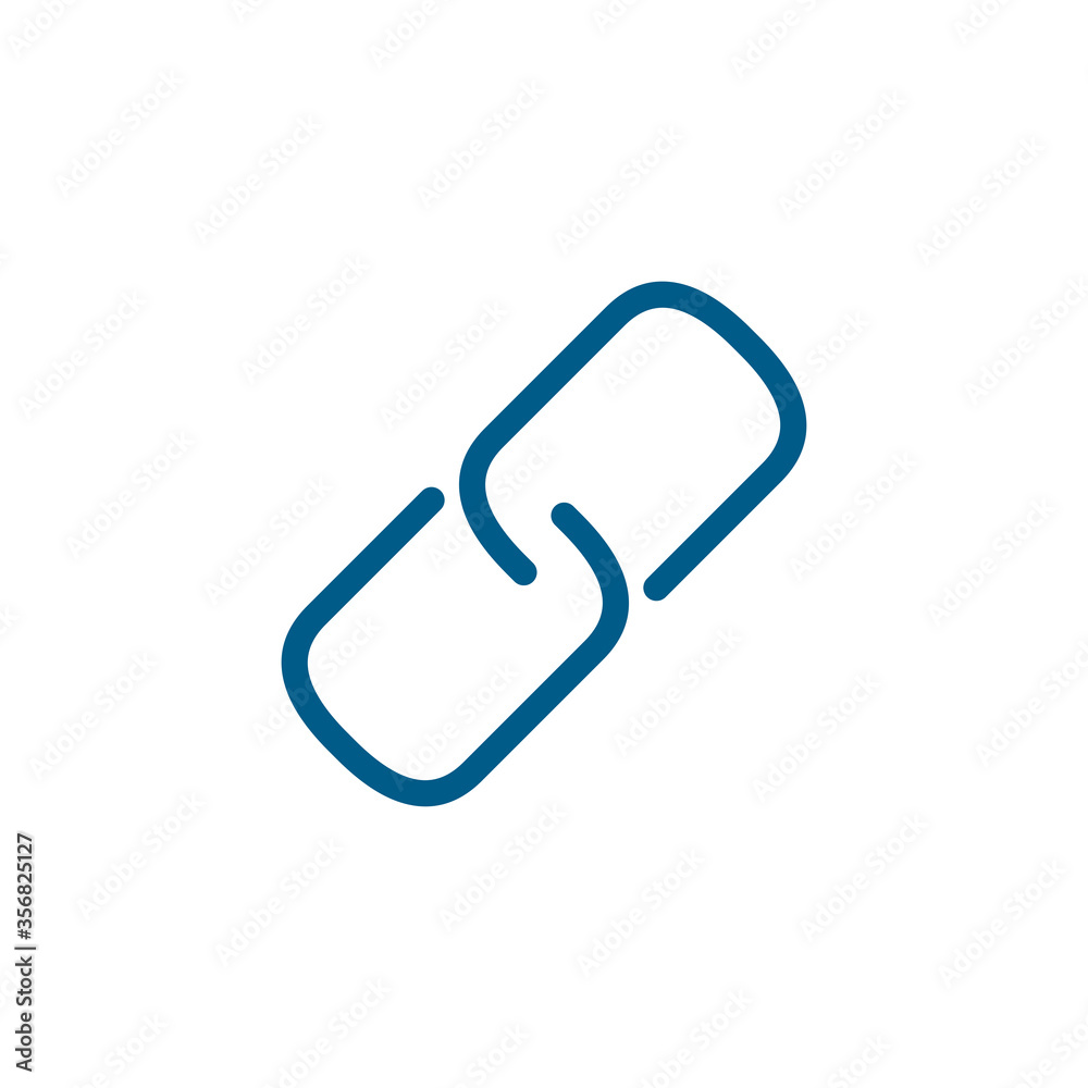 Link Line Blue Icon On White Background. Blue Flat Style Vector Illustration
