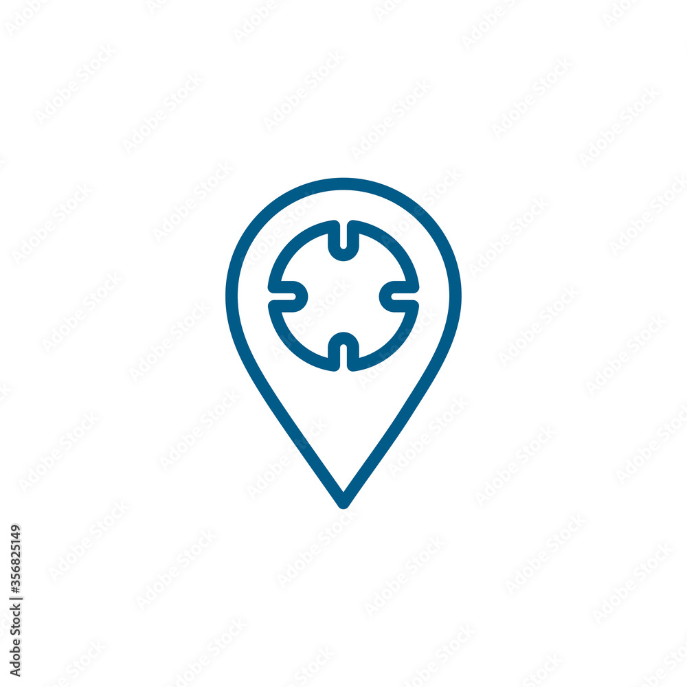 Locator Line Blue Icon On White Background. Blue Flat Style Vector Illustration Locator Line Blue Icon On White Background. Blue Flat Style Vector Illustration