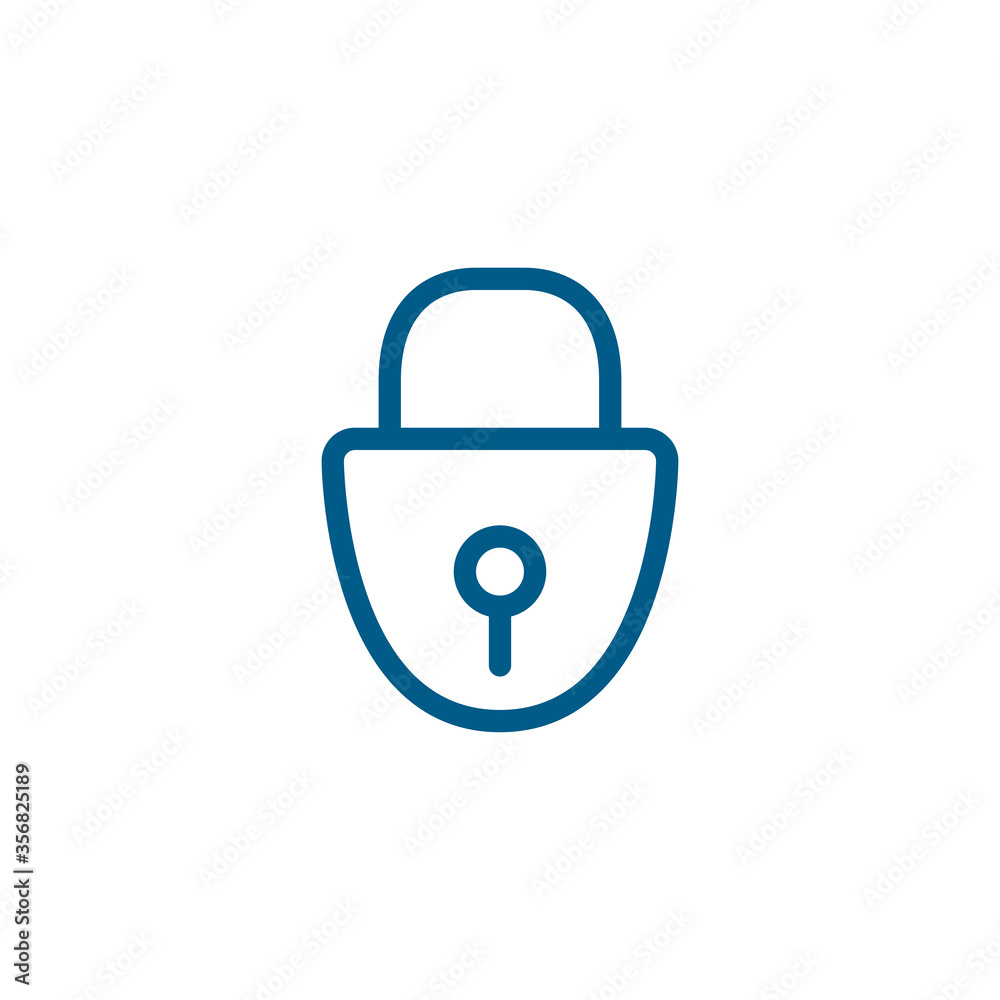 Lock Line Blue Icon On White Background. Blue Flat Style Vector Illustration Lock Line Blue Icon On White Background. Blue Flat Style Vector Illustration