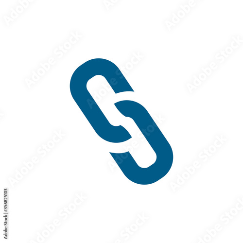 Link Blue Icon On White Background. Blue Flat Style Vector Illustration
