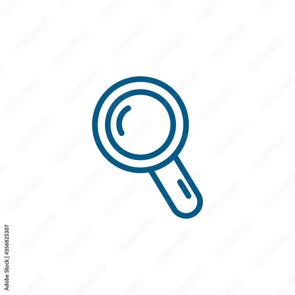Magnifying Glass Line Blue Icon On White Background. Blue Flat Style Vector Illustration Magnifying Glass Line Blue Icon On White Background. Blue Flat Style Vector Illustration