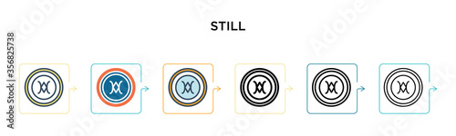Still vector icon in 6 different modern styles. Black, two colored still icons designed in filled, outline, line and stroke style. Vector illustration can be used for web, mobile, ui