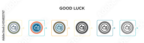 Good luck vector icon in 6 different modern styles. Black, two colored good luck icons designed in filled, outline, line and stroke style. Vector illustration can be used for web, mobile, ui
