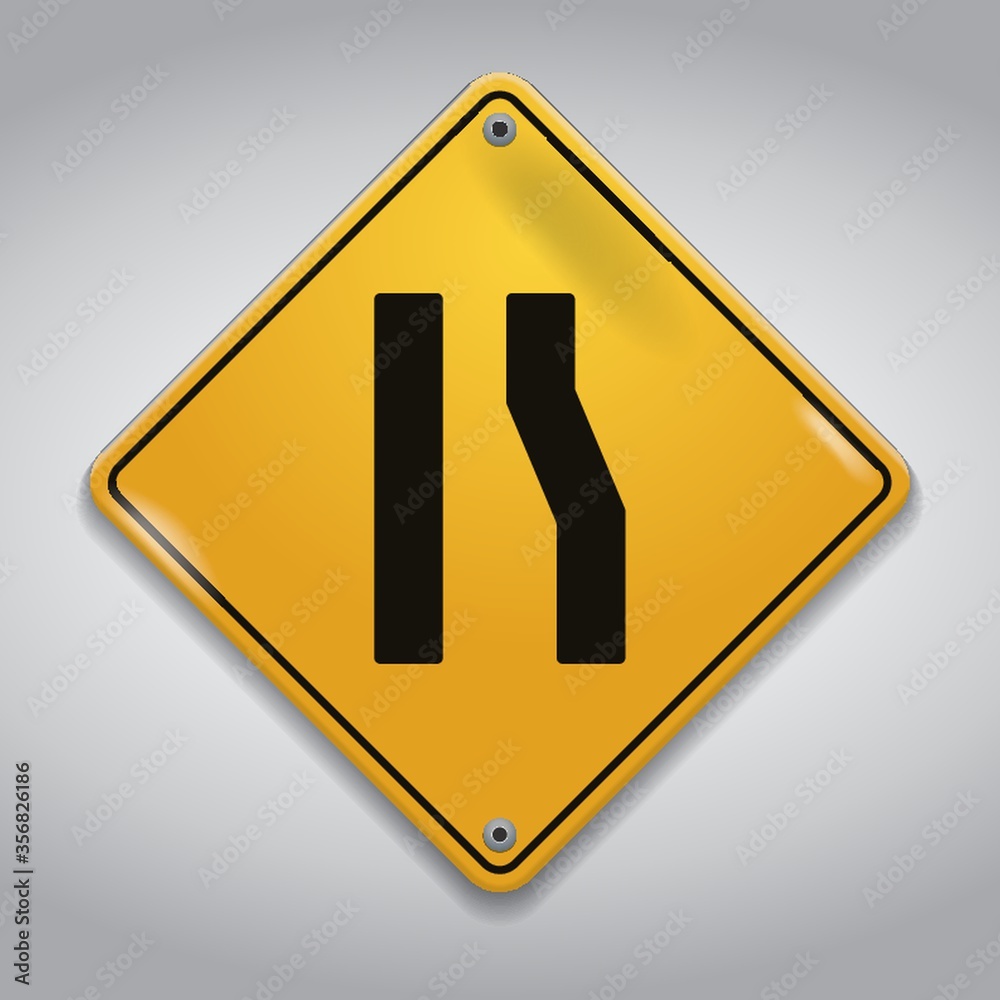 road narrows from right sign road narrows from right sign