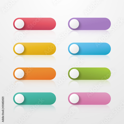 Vector set long button web design