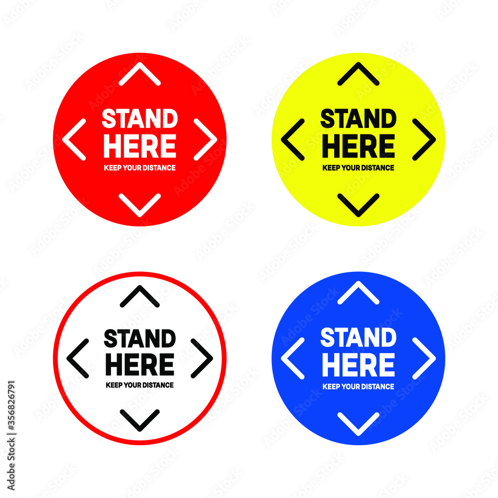Please Stand Here - Keep Distance - Floor Sticker to protect from Coronavirus COVID-19 Please Stand Here - Keep Distance - Floor Sticker to protect from Coronavirus COVID-19