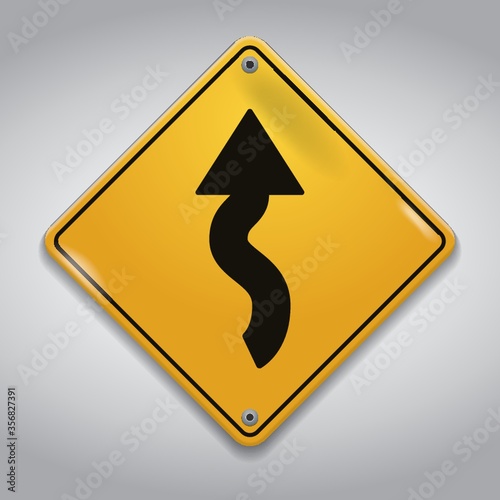 winding road sign