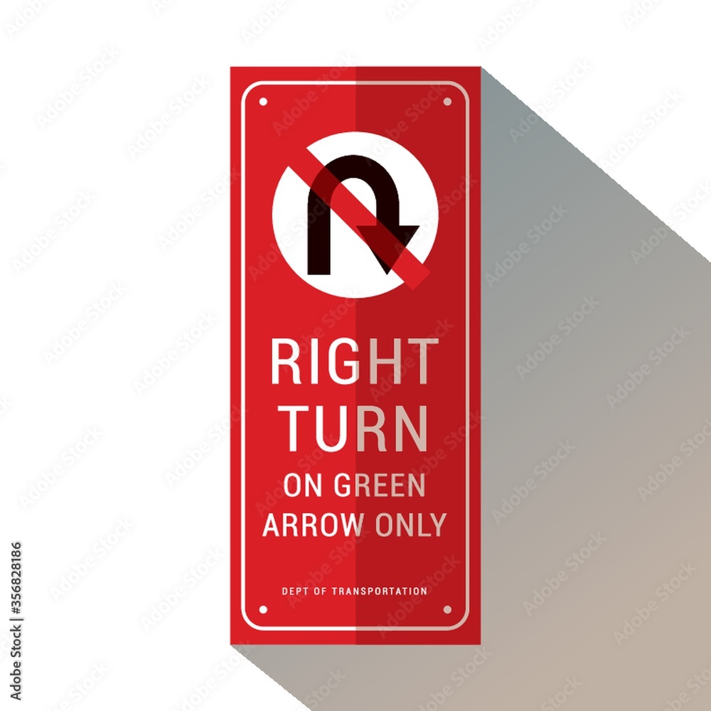 Fototapeta premium right turn on green arrow only