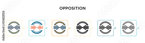 Obraz na plátně Opposition vector icon in 6 different modern styles