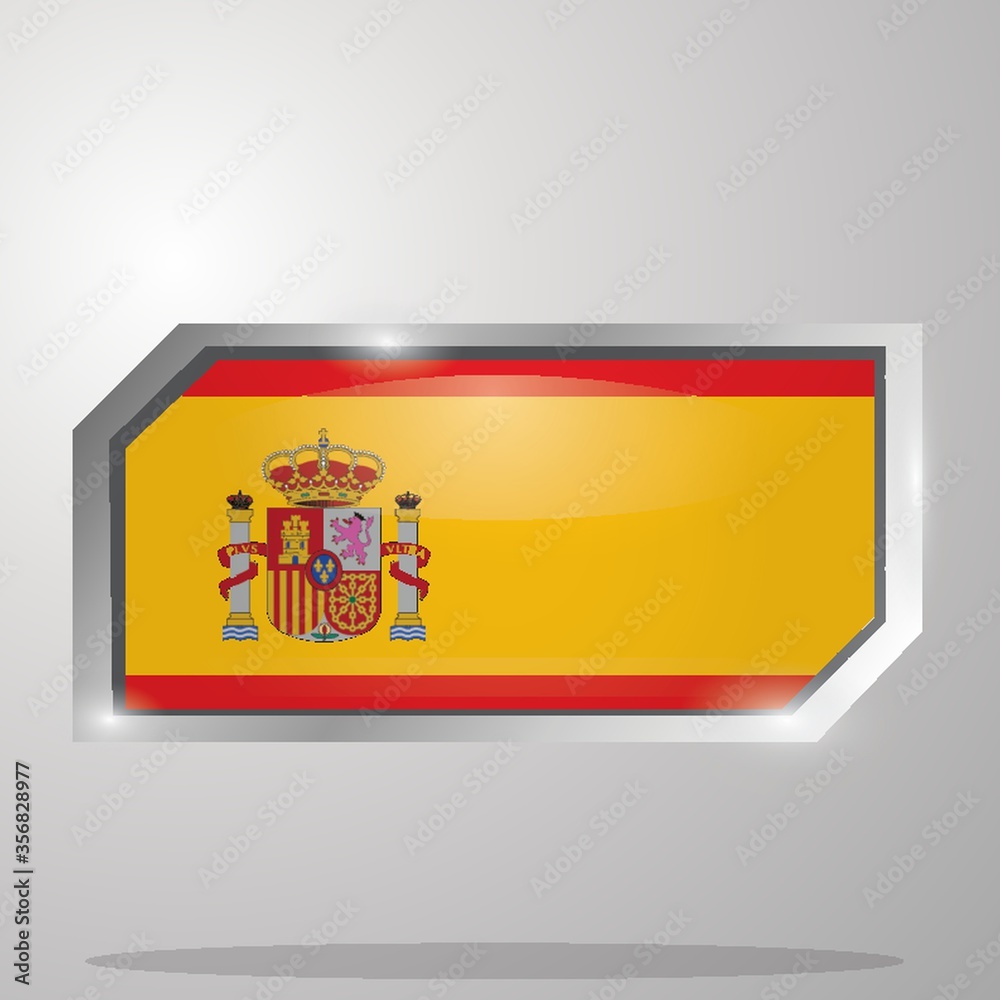 Obraz premium spain flag button